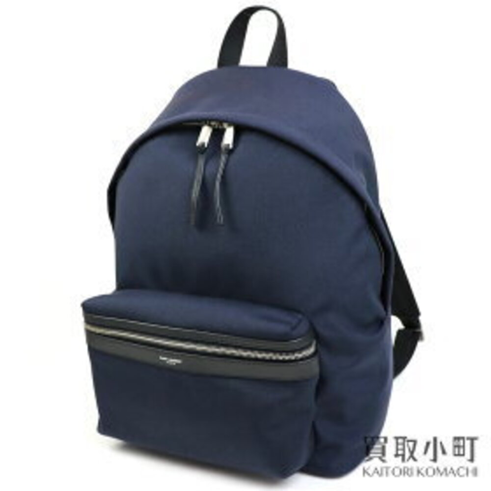 Saint Laurent Paris City Canvas Backpack Navy Blue